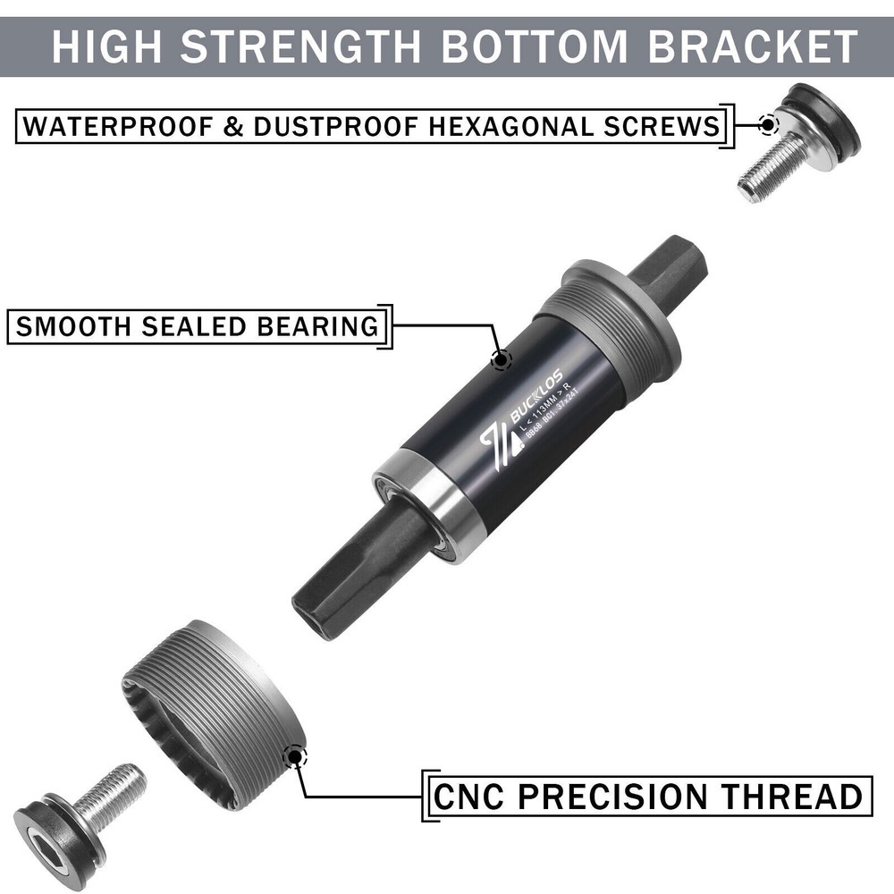 Bicycle Square Taper Bottom Bracket BB68 Mountain E-bikes Crank Sealed Bearings