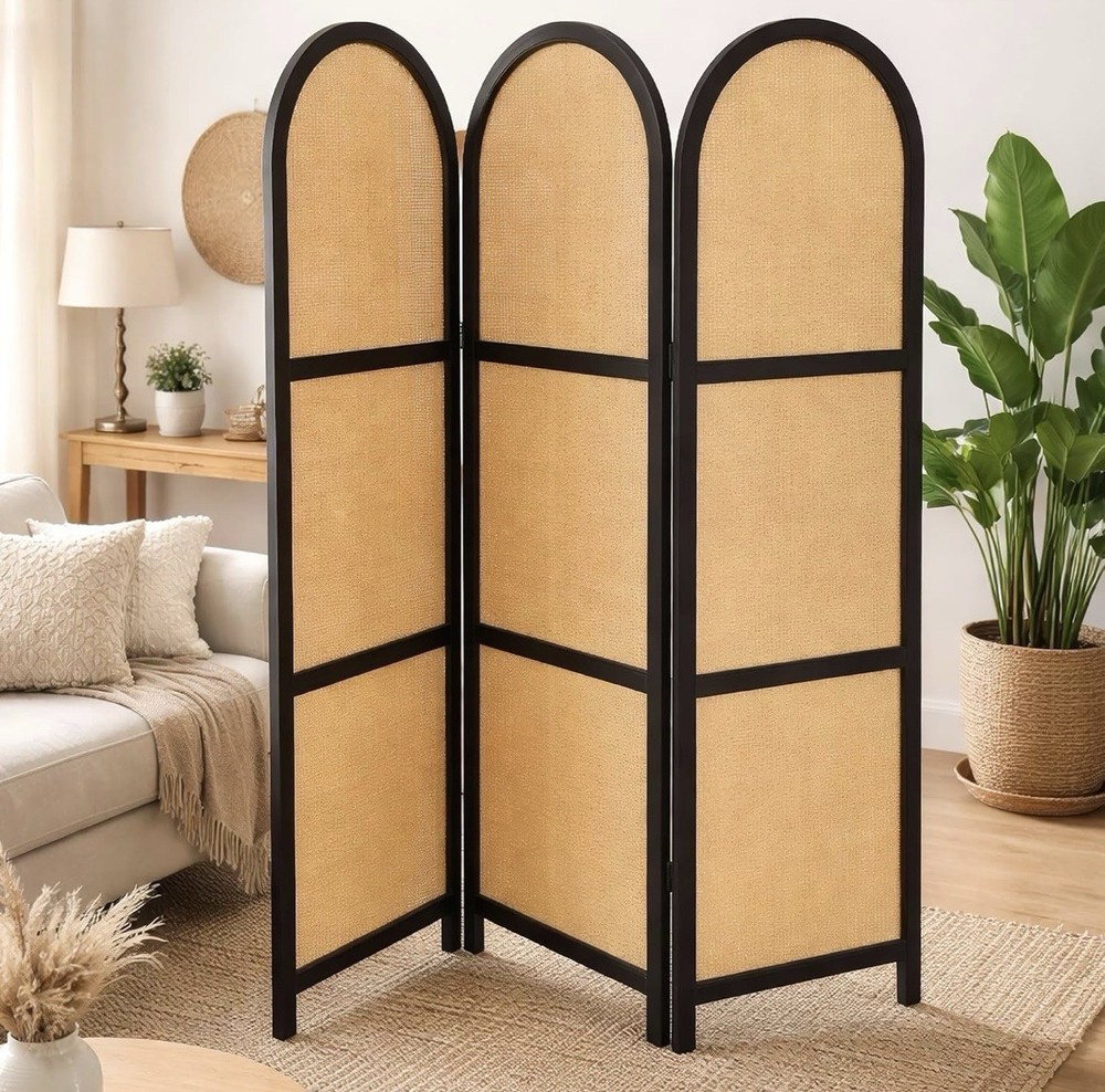 ELK & ELDER 3-Panel Room Divider | Folding Privacy Screen with Arched