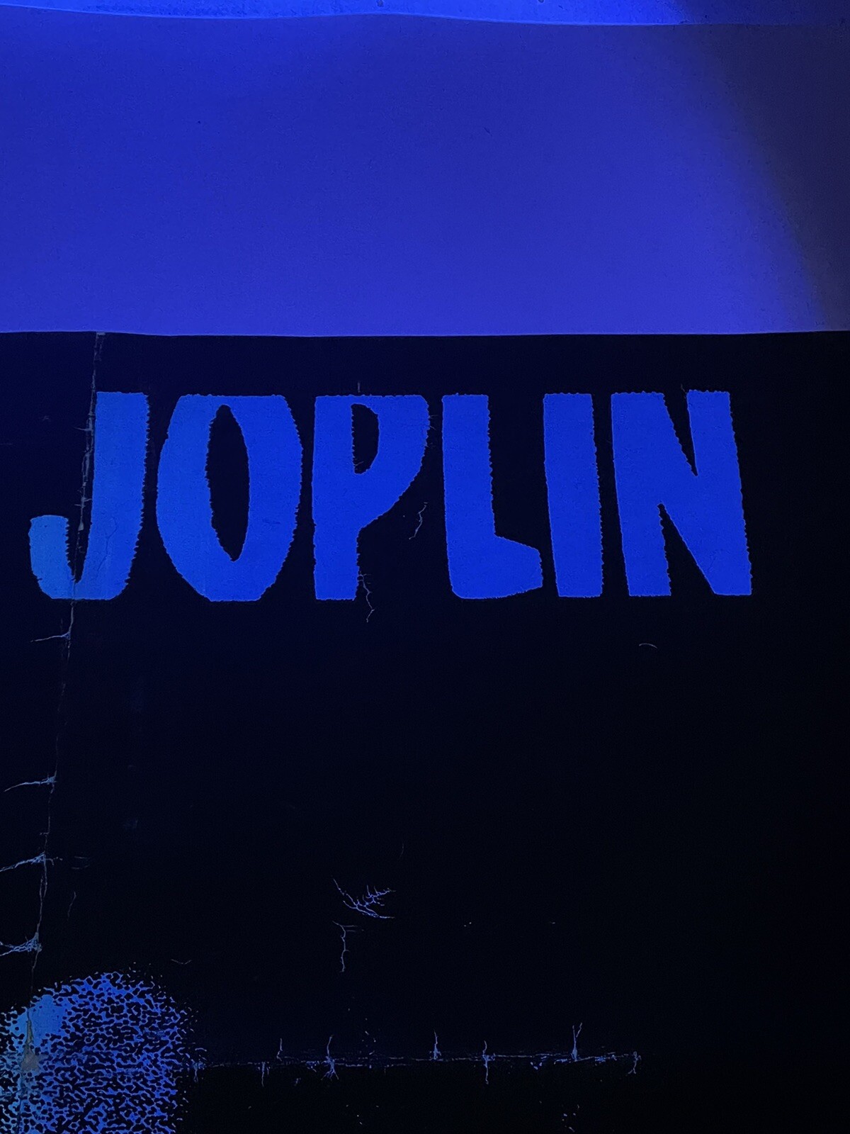 Janis Joplin Poster Vtg Psychedelic Blacklight Woodstock 33" x 21" Pin Up Hippie