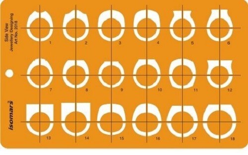 Isomars Jewelry Designing Template Ring Side View Drafting Stencil Scale