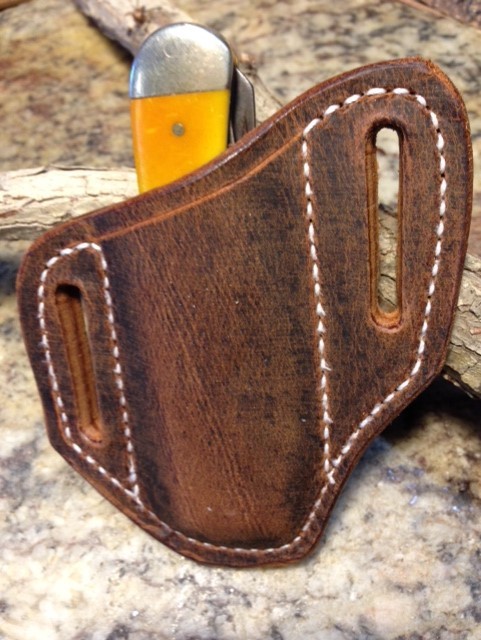 GENUINE BUFFALO TRAPPER STYLE PANCAKE KNIFE SHEATHS