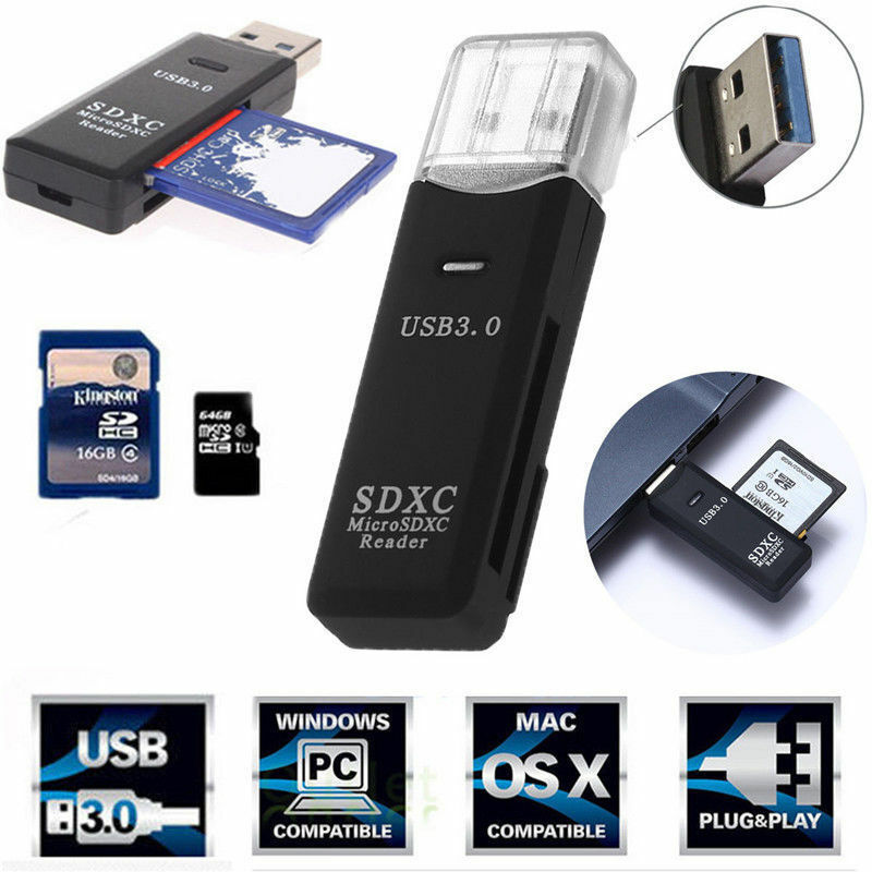 MINI 5Gbps Super Speed USB 3.0 Micro SD/SDXC TF Card Reader Adapter TDO