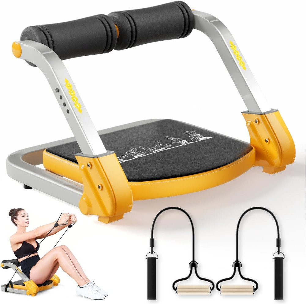 Ab Trainer/Crunch Machine, Ab Workout Equipment, 4 Adjustable Resistance, Ab Mac