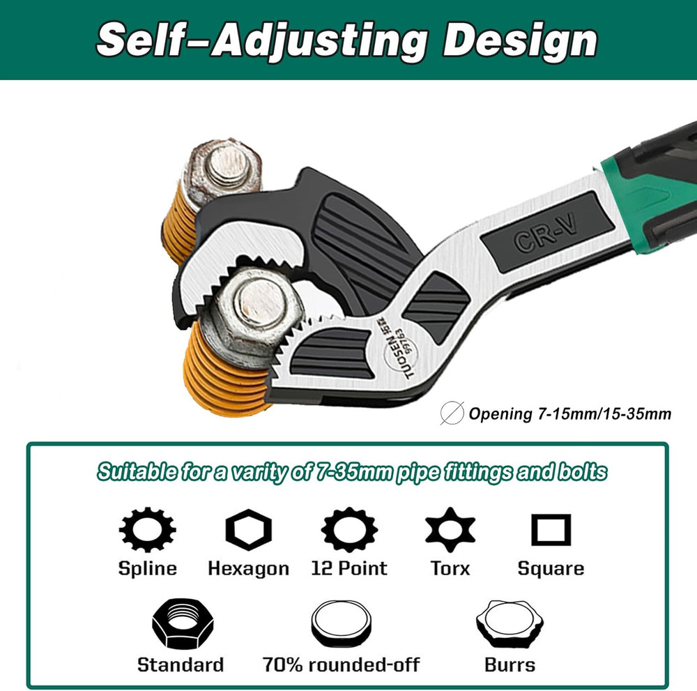 Adjustable Wrenches Multi-function Universal Magic Wrench CR-V Steel，Pipe Wrench