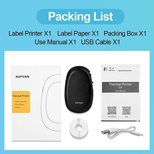 Label Maker Machine with Tape for Bottles&Jars Supvan E10 Mini Thermal Smart