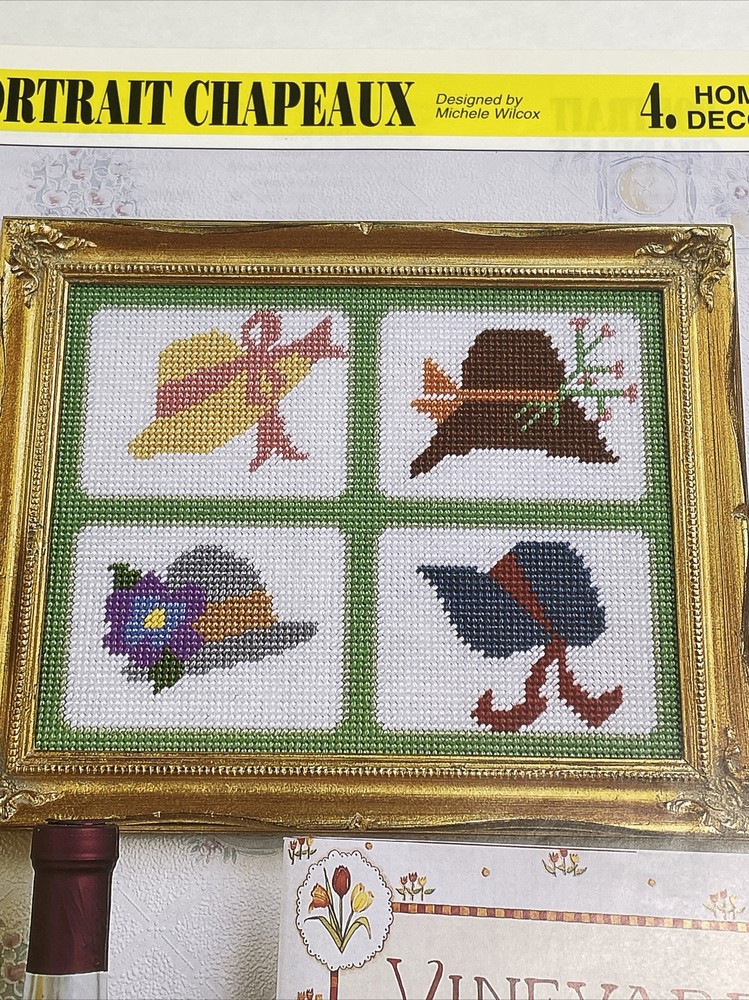 Portrait Chapeaux Hat Picture Annie's Plastic Canvas Pattern