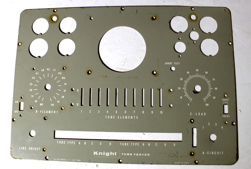 KNIGHT TUBE TESTER FRONT PANEL