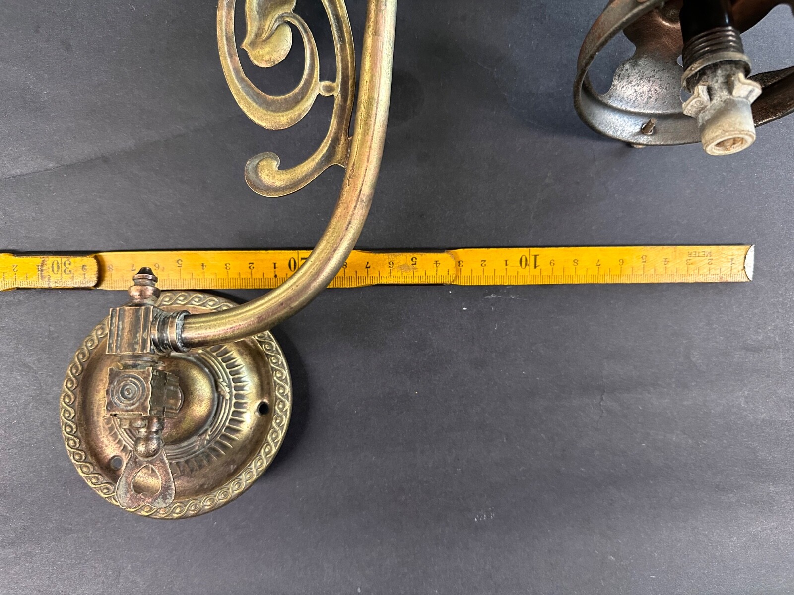 Antique Vintage Art Nouveau Light Fitting Original shade holder- Not Converted