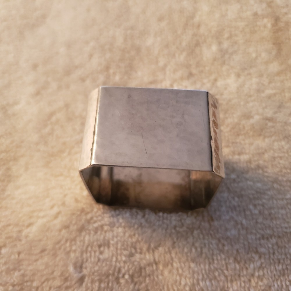 WATSON sterling silver Square Arts & Crafts NAPKIN RING no monogram