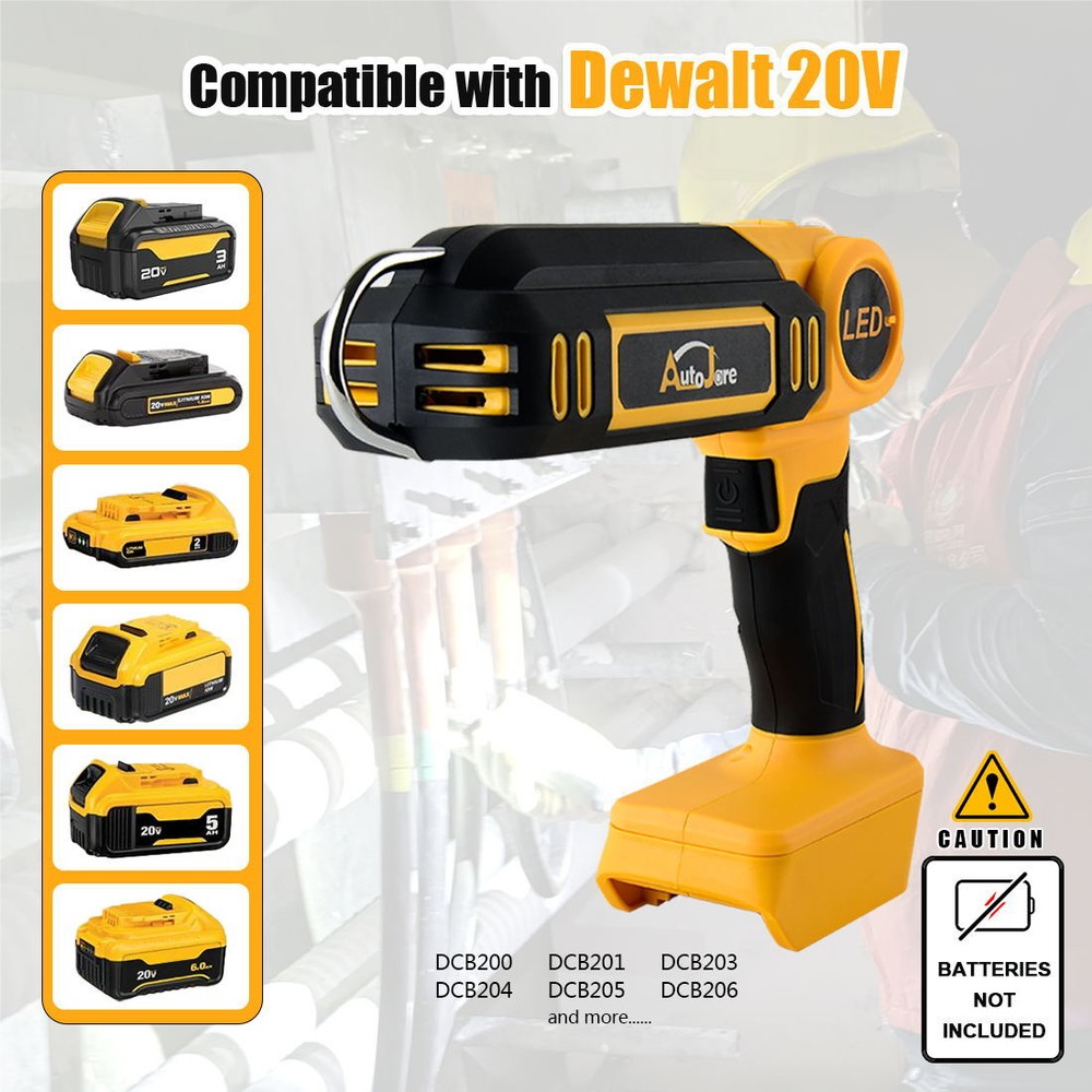 Cordless LED Pivoting Work Light For DeWALT LED 20V 20Volt MAX Flashlight TOOLS