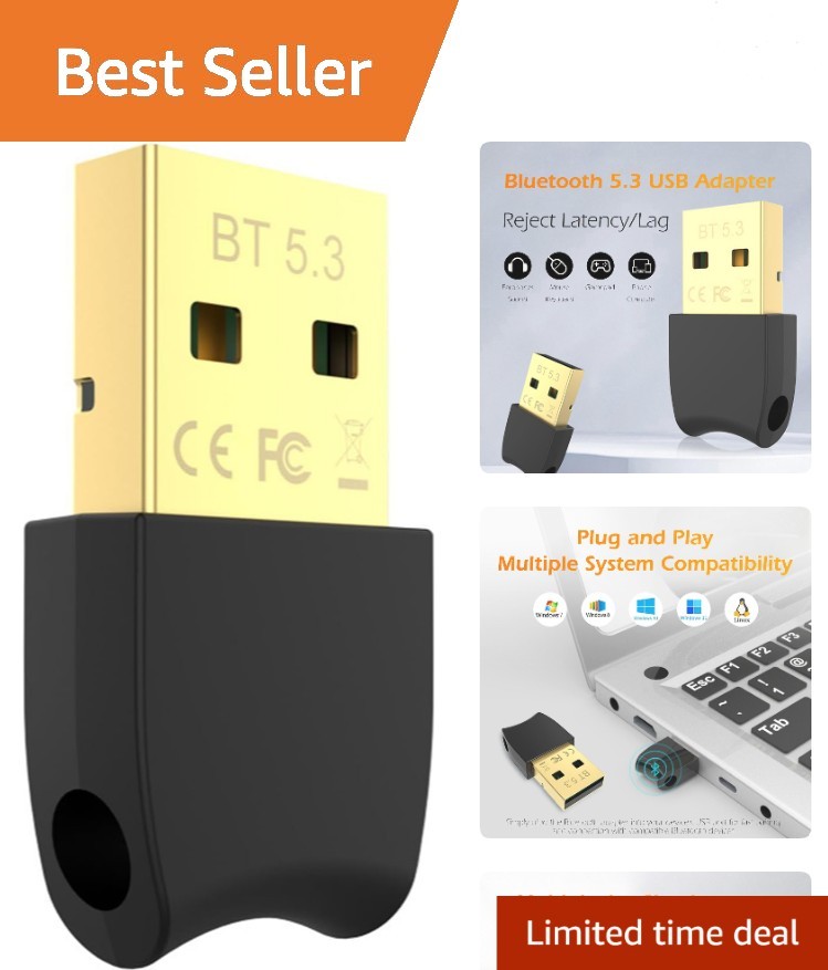 Ultra-Compact Bluetooth 5.3 USB dongle - Reliable Connectivity for Windows/Linux