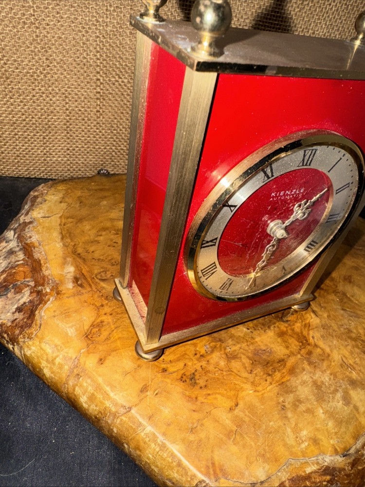 Vintage Germany Kienzle Automatic Brass Table Clock. (U)