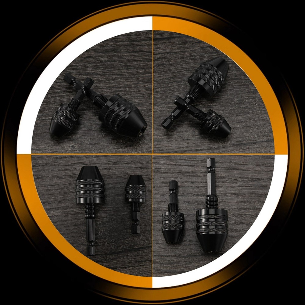 2Pcs Hex Shank Keyless Drill Chuck, Screwdriver Converter Drill Adapter 1137