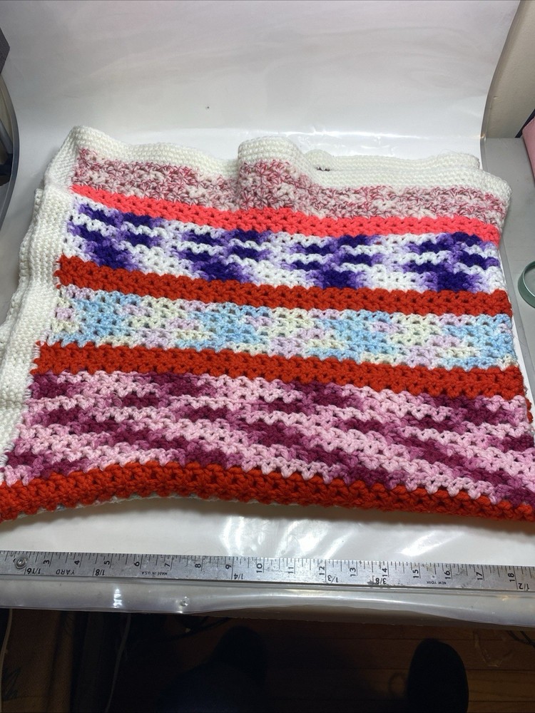 Multi Colored Afghan Throw 42 X 52