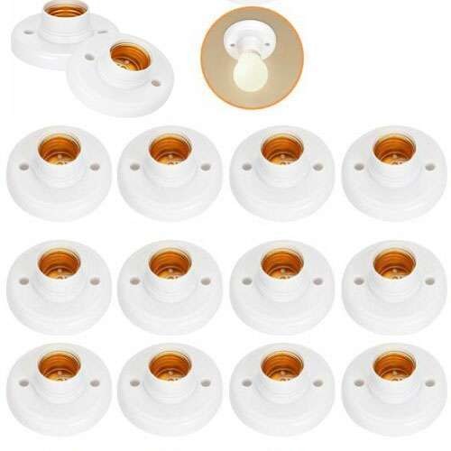 1-20 Pcs E27 Light Bulb Pendant Lamp Fixing Base Holder Screw Cap Socket Round