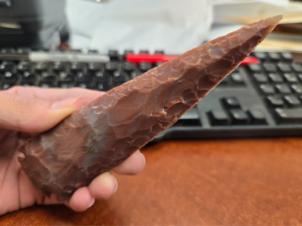 AGATE STONE SPEARHEAD ARROWHEAD POINT MEDIEVAL 6" - 6 1/2"