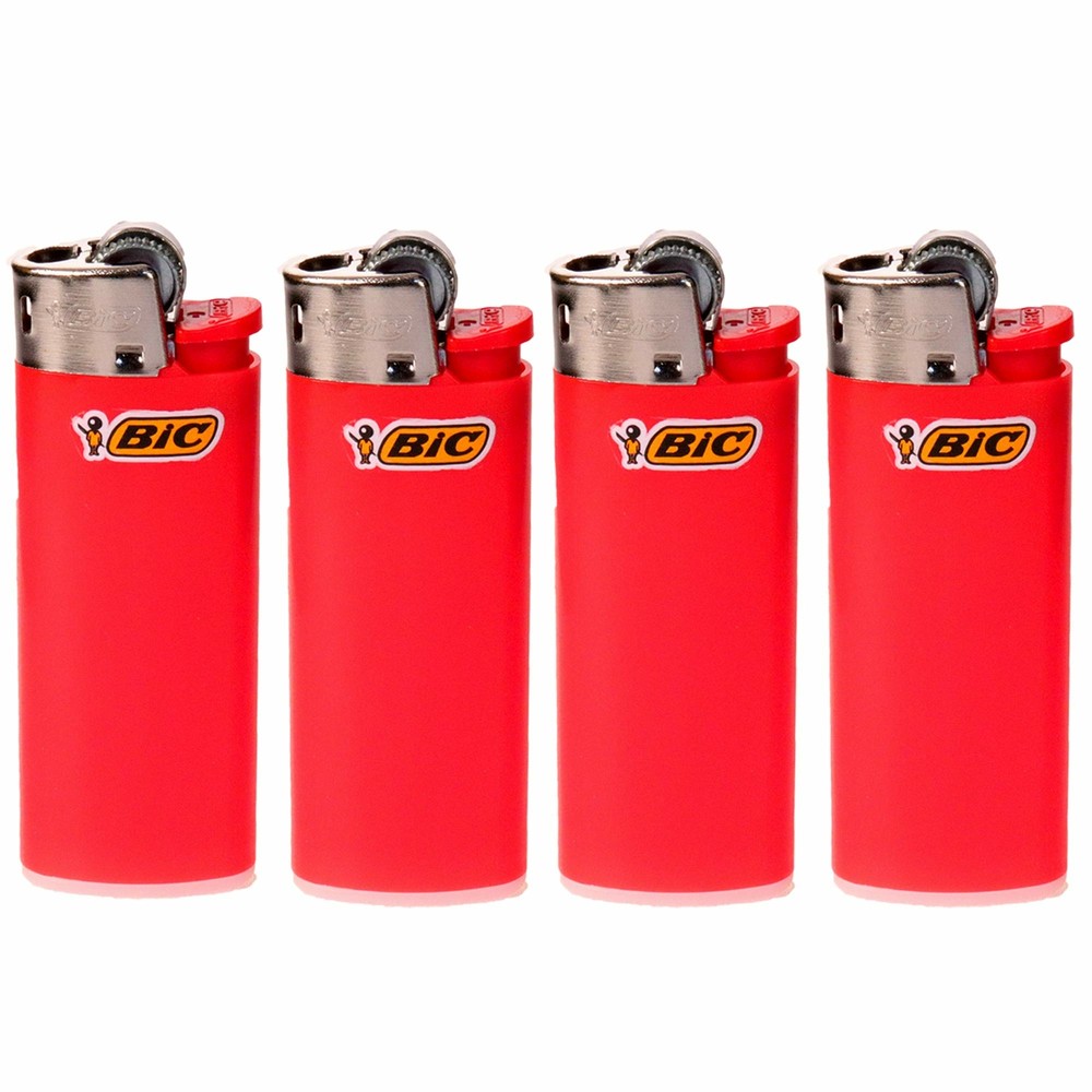 4 - Red Mini Bic Lighters