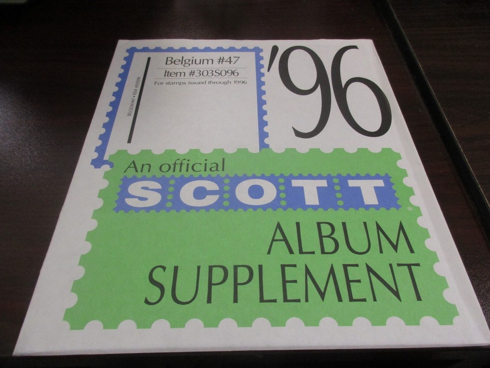 "SCOTT" BELGIUM #47  1996  ALBUM SUPPLEMENT W/FREE SHIPPING!!!