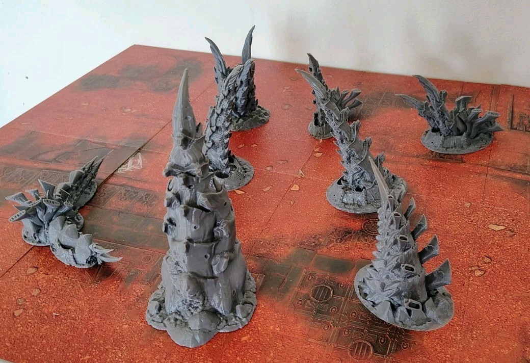 Tabletop Terrain - Large Bulk Alien Lot - for Warhammer 40K/Kill Team 8 Pieces