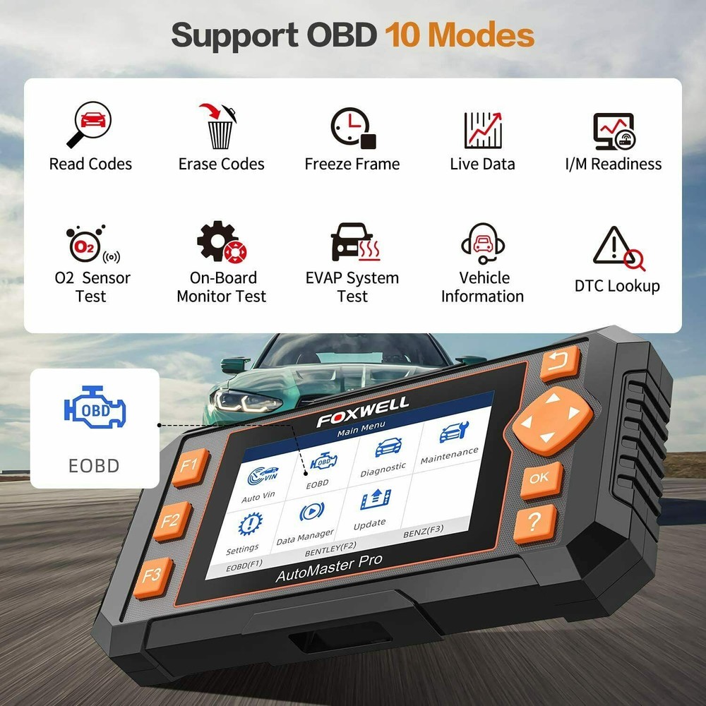 Car OBD2 Scanner Code Reader ABS SRS TPMS Injector Coding IMMO Diagnostic Tool
