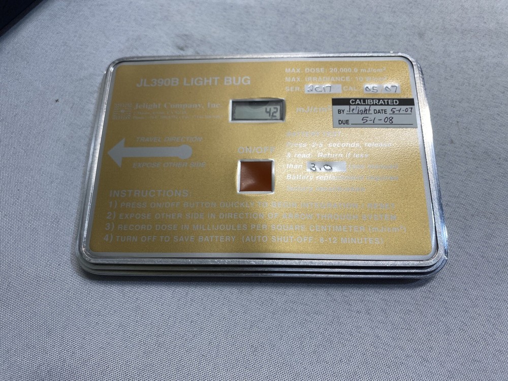 Jelight JL390B Light Bug, Light Intensity Meter, mJ/cm² dose meter w/ Case