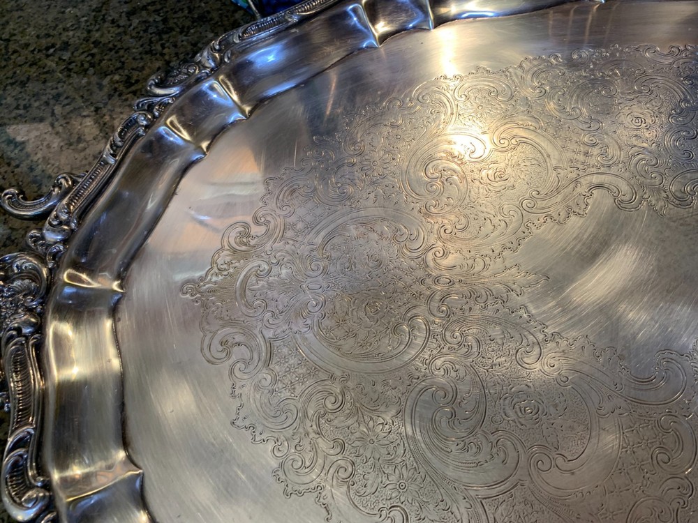 Gorham LARGE 26" Silver Plate Tray Model 1607 Rosewood Pattern