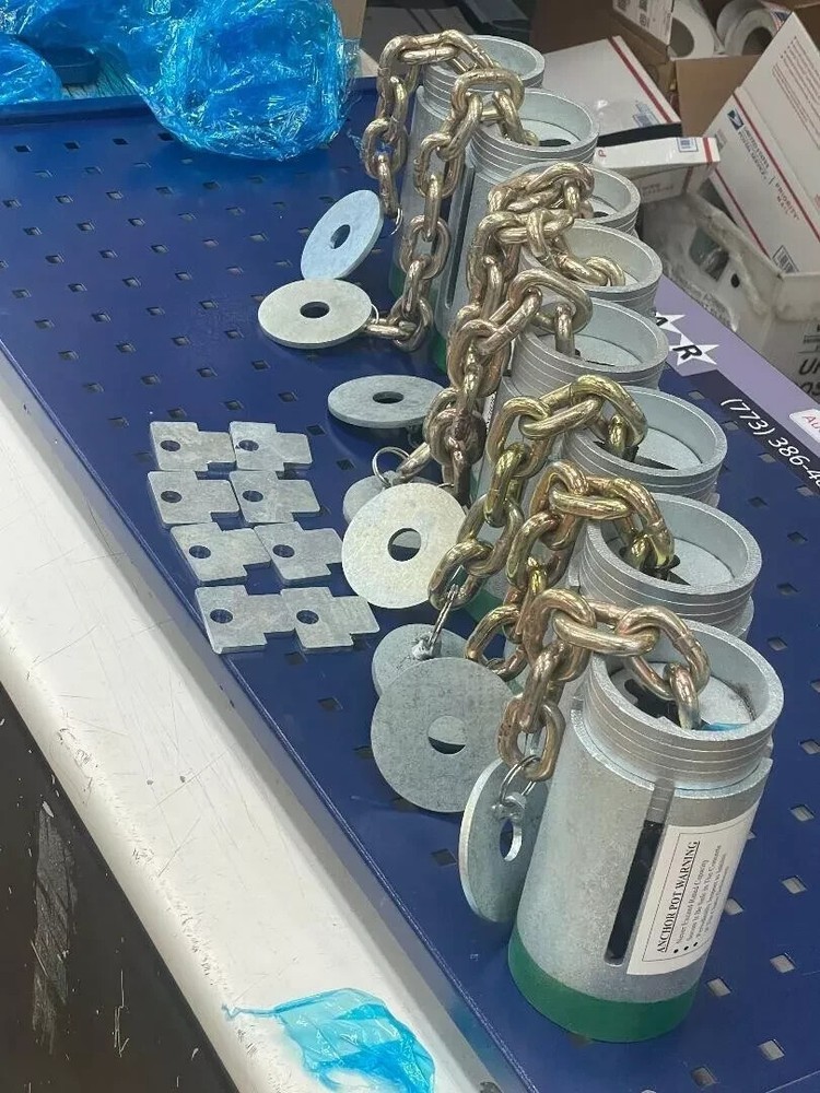 24-Piece Floor Anchor Pot Set for Auto Frame Machines and Pulling Posts