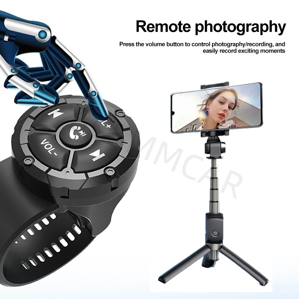 Bluetooth Wireless Remote Button Media Controller For Motorcycle Handlebar Mount