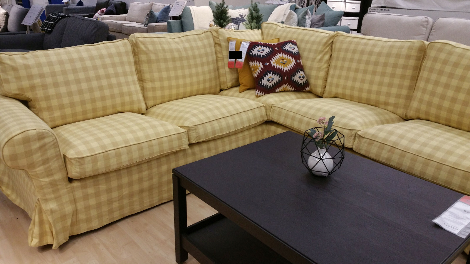 IKEA Ektorp SLIPCOVER Corner sofa 2+2 Cover SKAFTARP YELLOW for 4 Seat Sectional