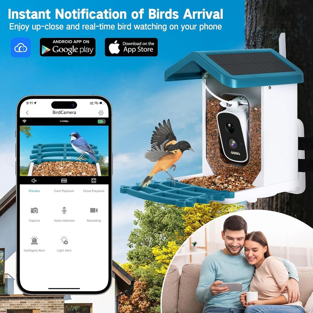 Solar Powered Smart Bird Feeder with Camera