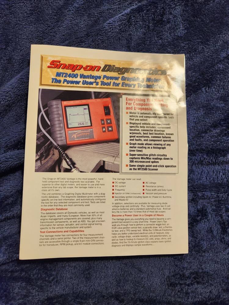 NOS SNAP-ON VANTAGE MT2400 MASTER IGNITION KIT- KV MODULE TIME CAPSULE CONDITION