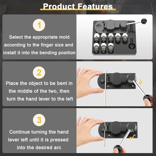 GAXPAK Ring Bender Tool Ring Bending, Spoon Ring Maker Machine Jewelry black 12
