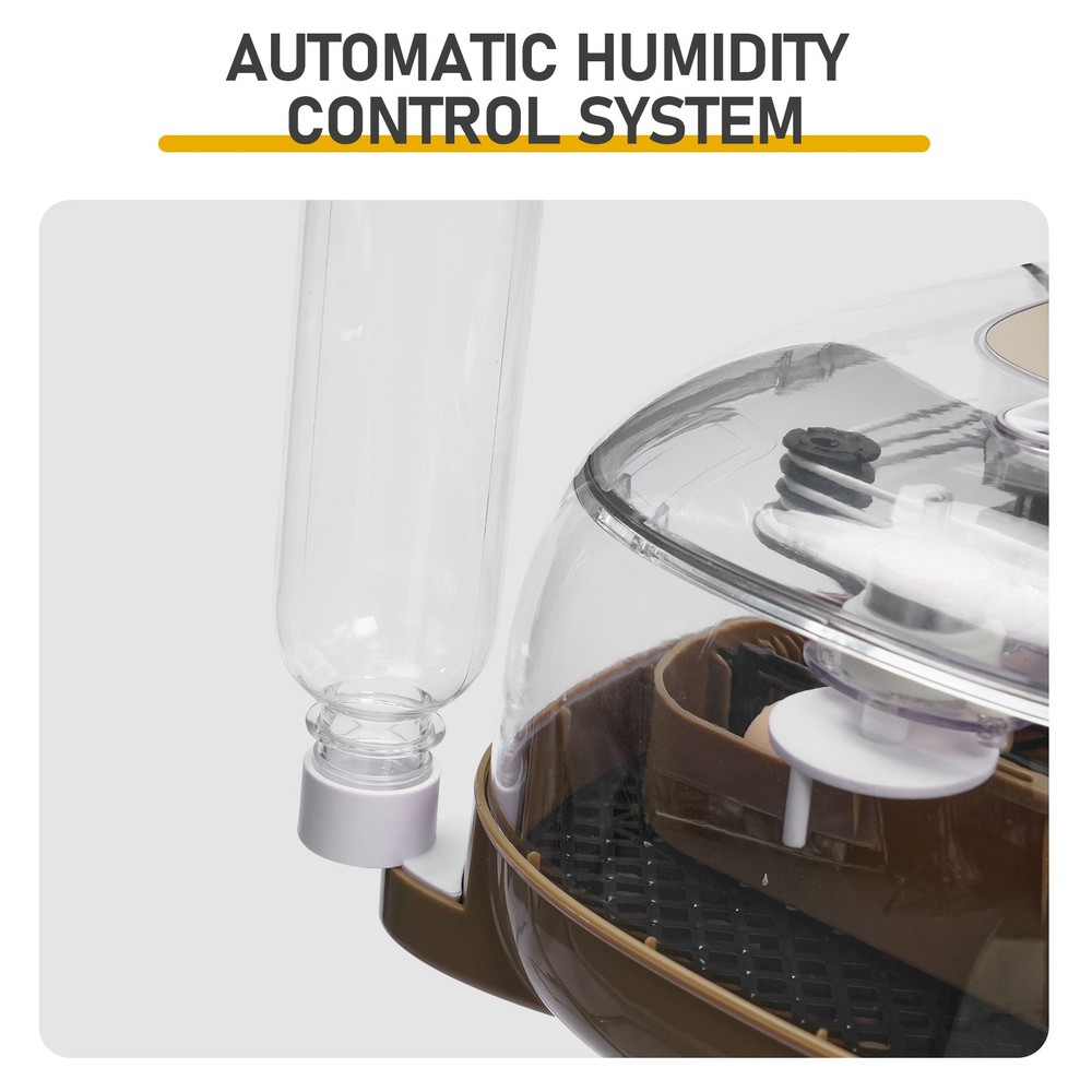 24 Egg Incubator Automatic Egg Turning LED Candler Temperature Humidity Control