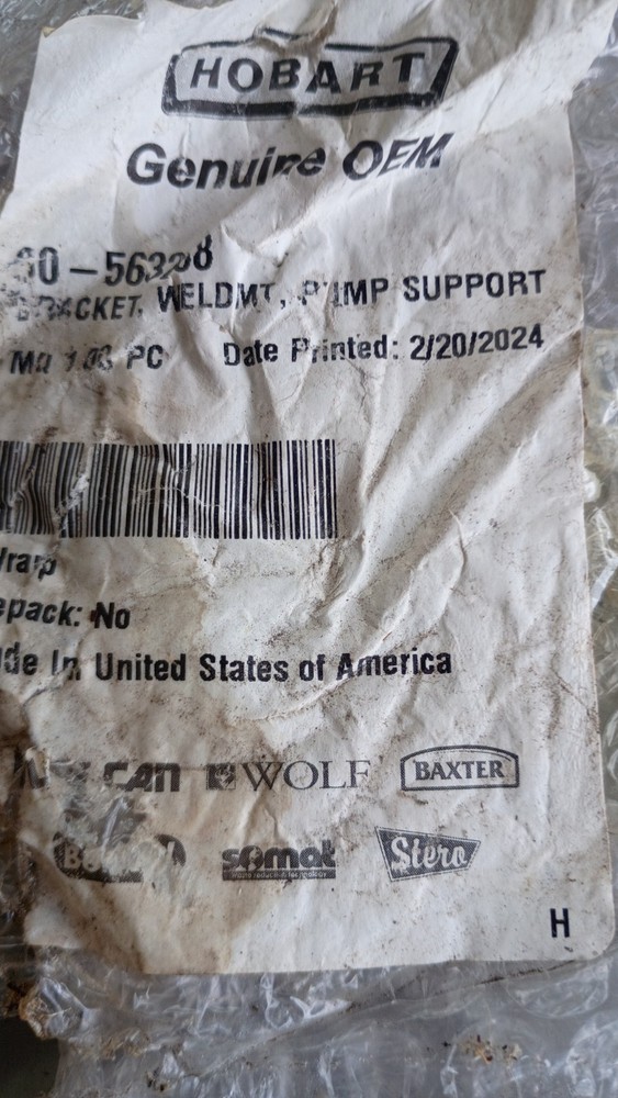 Hobart 00-563288 BRACKET, WELDMT, PUMP SUPPORT