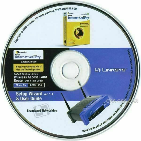 Linksys Wireless Access Point Router BEFW11S4 Setup Wizard User Guide ver 1.4 CD