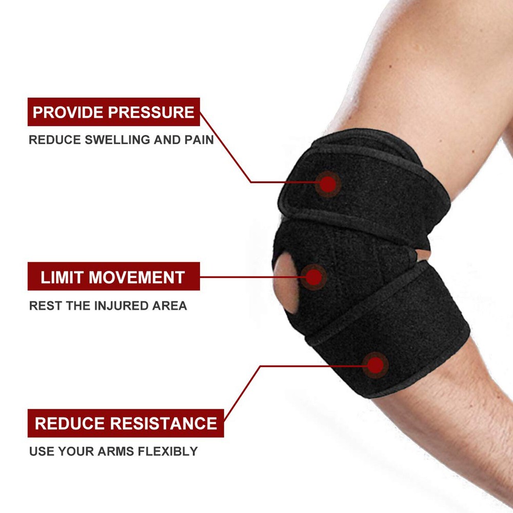 Adjustable Elbow Support Strap Padded Brace Tennis Compression Tendonitis Relief