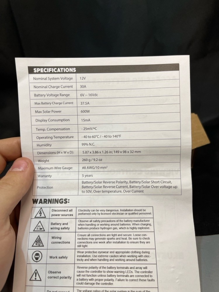 GO POWER SOLAR CONTROLLER (186769-2)