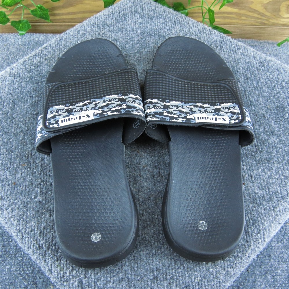 X-Team Men Slide Sandals Black Synthetic Hook & Loop Size 11 Medium