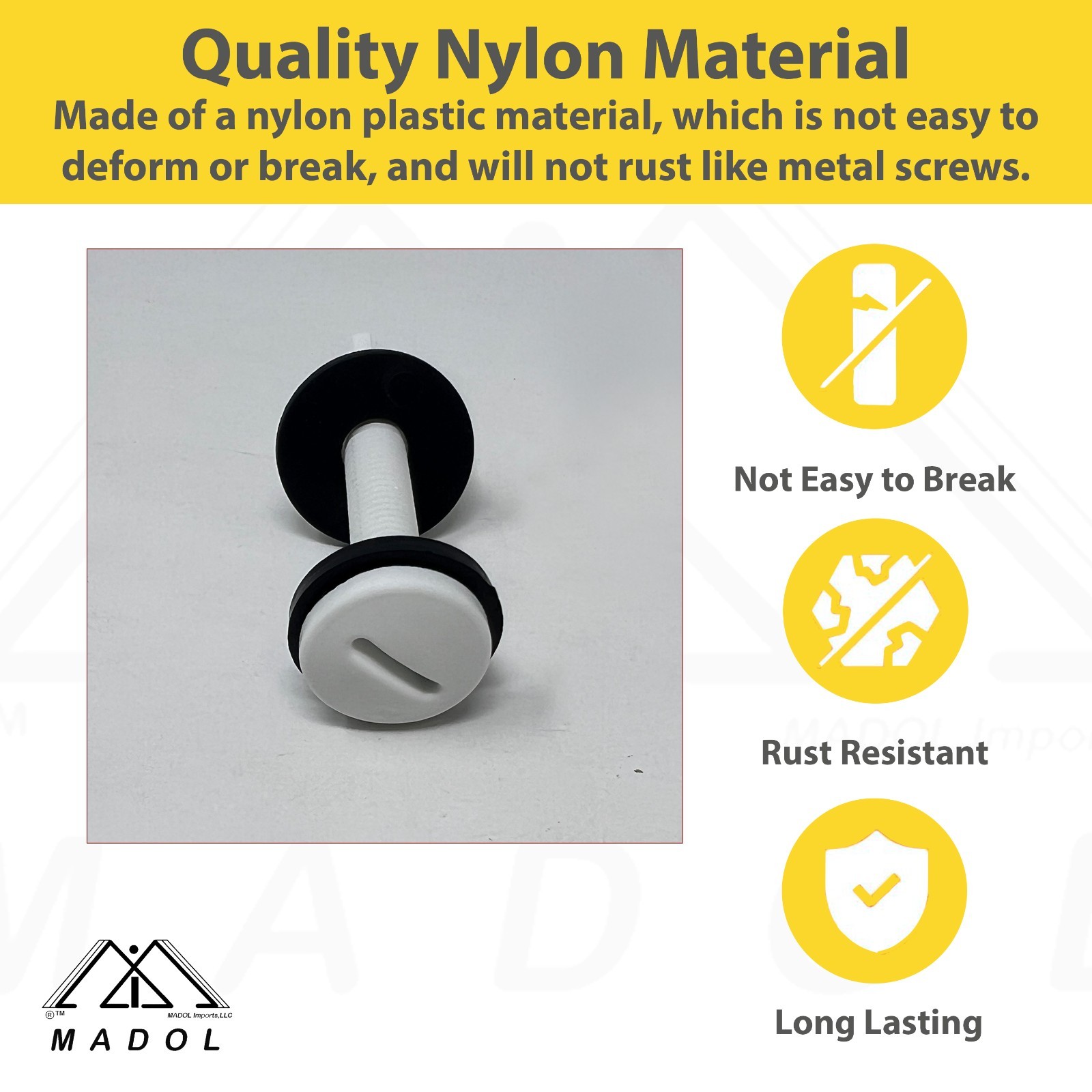 3" Toilet Tank to Bowl Bolts Replacement Kit – Universal Fit for most toilets