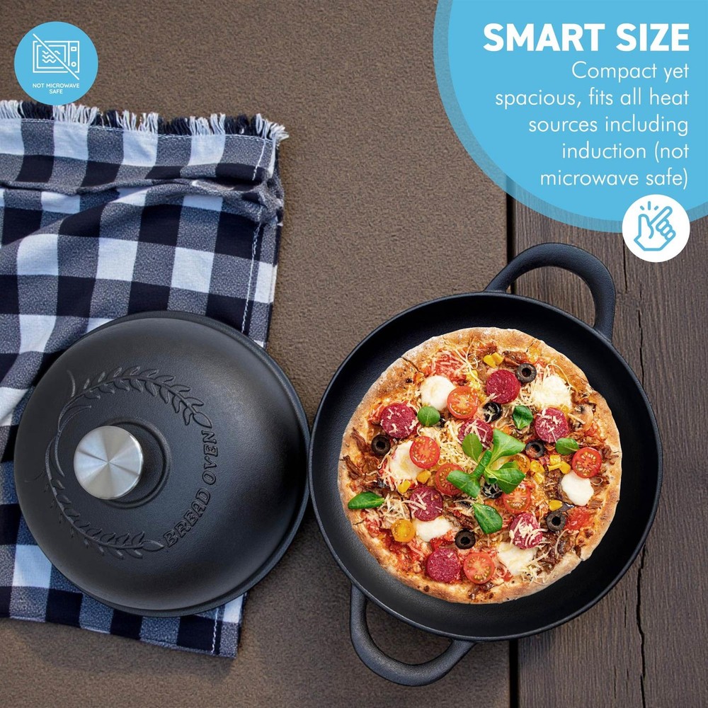 24cm Cast Iron 𝗗𝗨𝗧𝗖𝗛 𝗢𝗩𝗘𝗡 𝗕𝗥𝗘𝗔𝗗 𝗣𝗔𝗡 for Artisan Bread