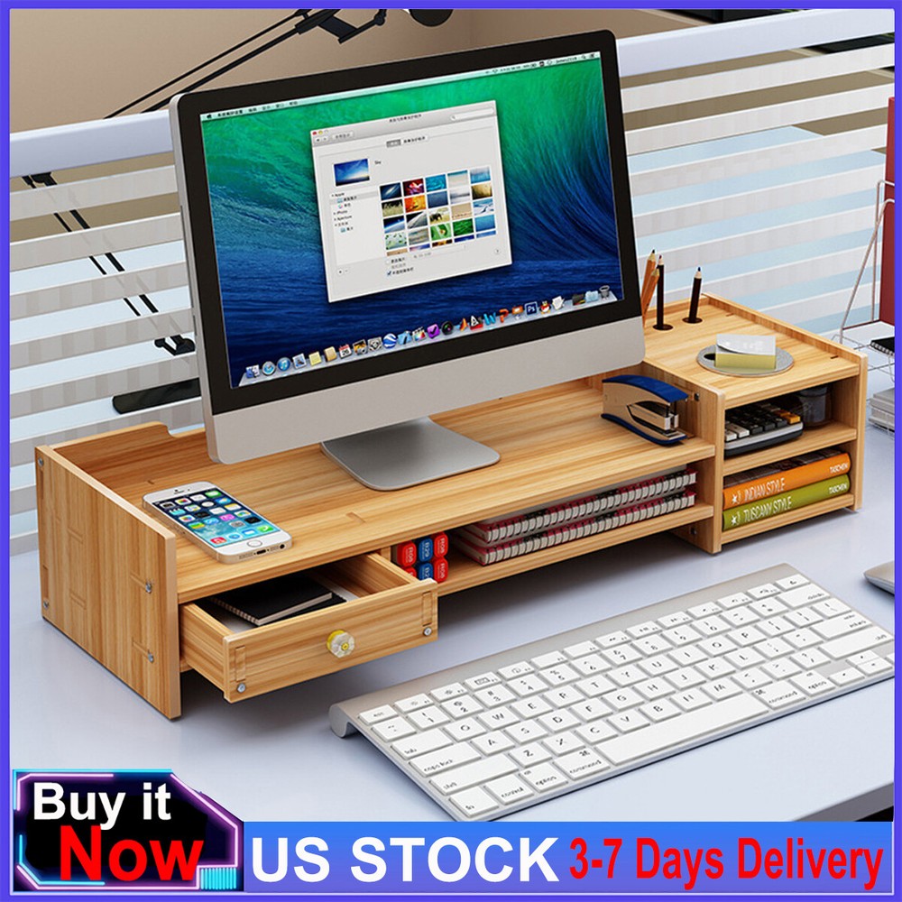 Monitor Stand Riser Holder PC Stand Riser with Storage Organizer for Home Office