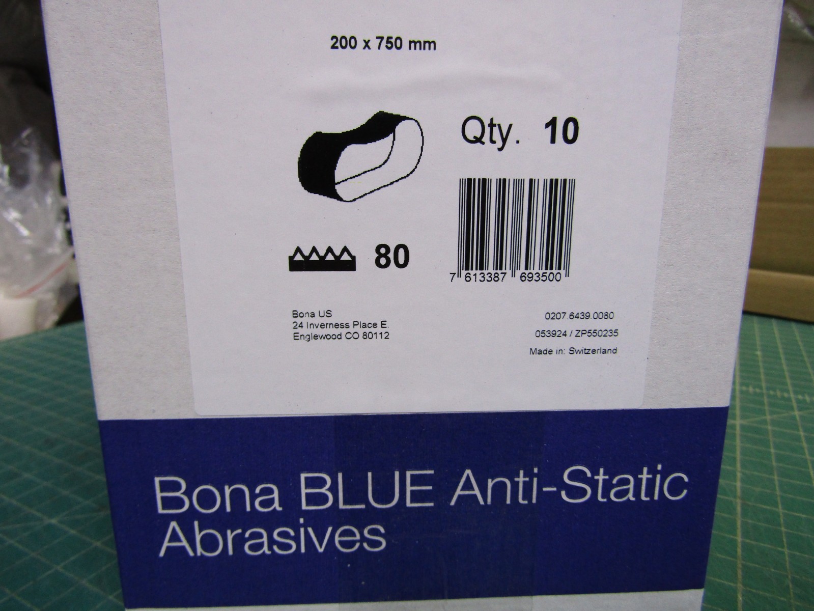 10 – Bona Blue AAS467700803 BLUE 8" Sanding Belts 7-7/8” x 29-1/2” 80 Grit NEW