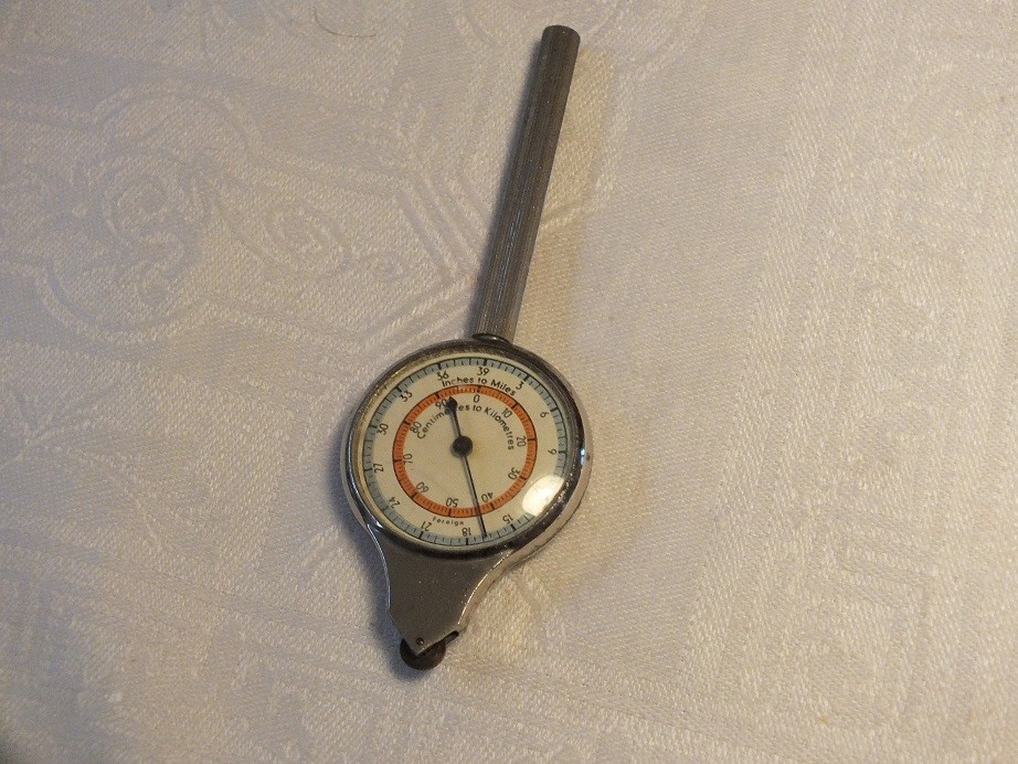 Vintage Pocket Map Measure Opisometer Compass Two Sided