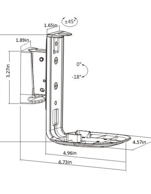 YnVISION.DESIGN Adjustable Wall Mount Bracket for Sonos One - White