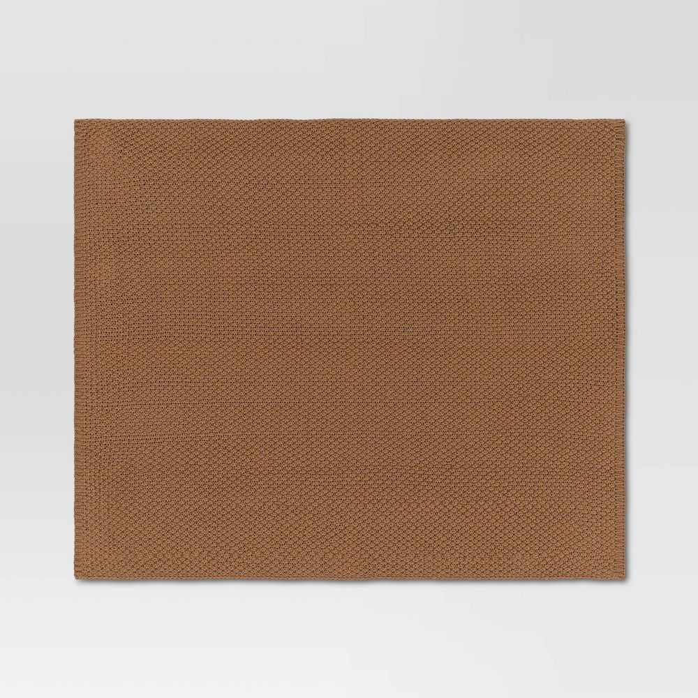Oversized Recycled Knit Throw Blanket Brown - Threshold