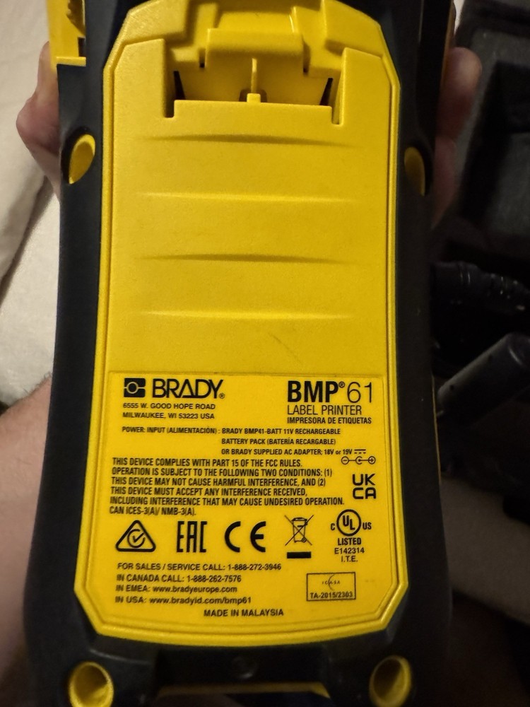 Brady BMP61 Label Printer with Carrying Case and Accessories