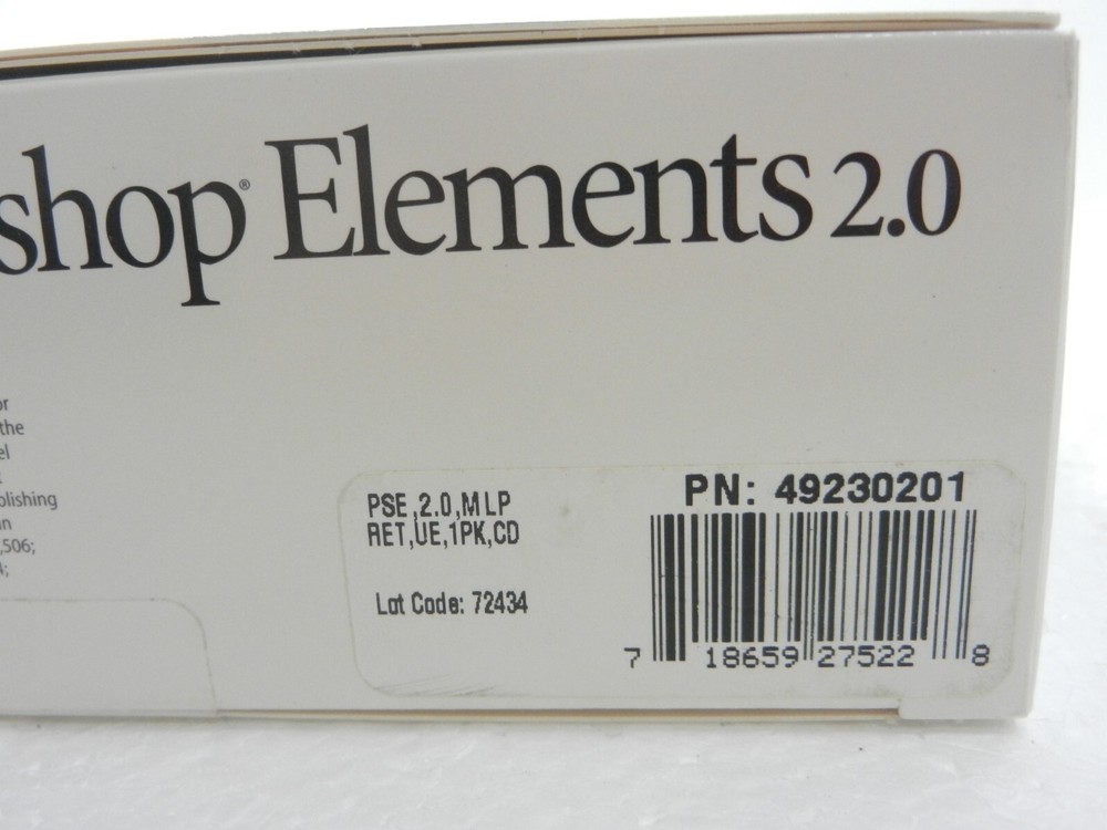 Adobe PHOTOSHOP ELEMENTS 2.0 PC-Mac VG!!