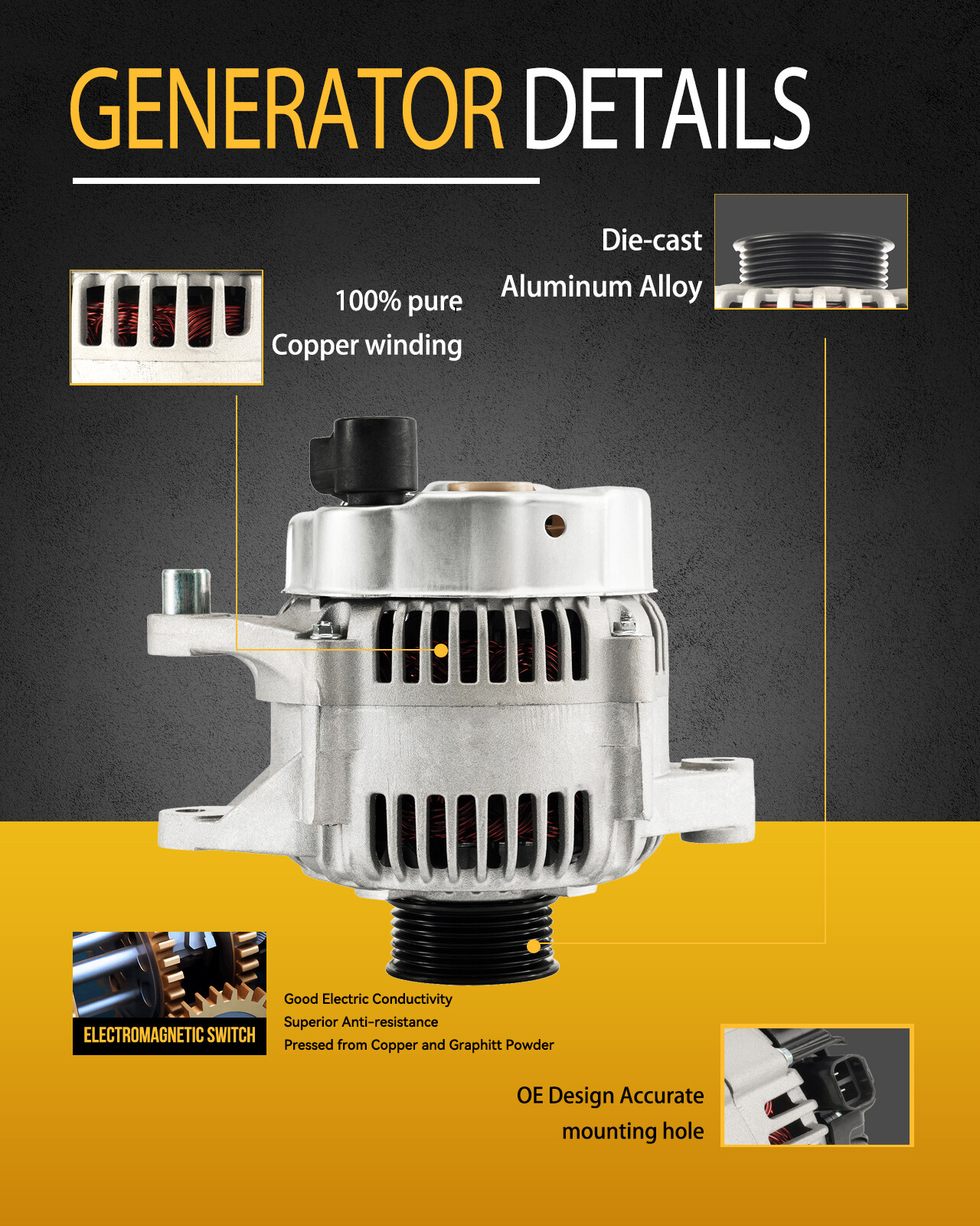 Alternator For Toyota 4Runner 1996-1999 2.7L & Toyota Tacoma 1997-1999 2.7L