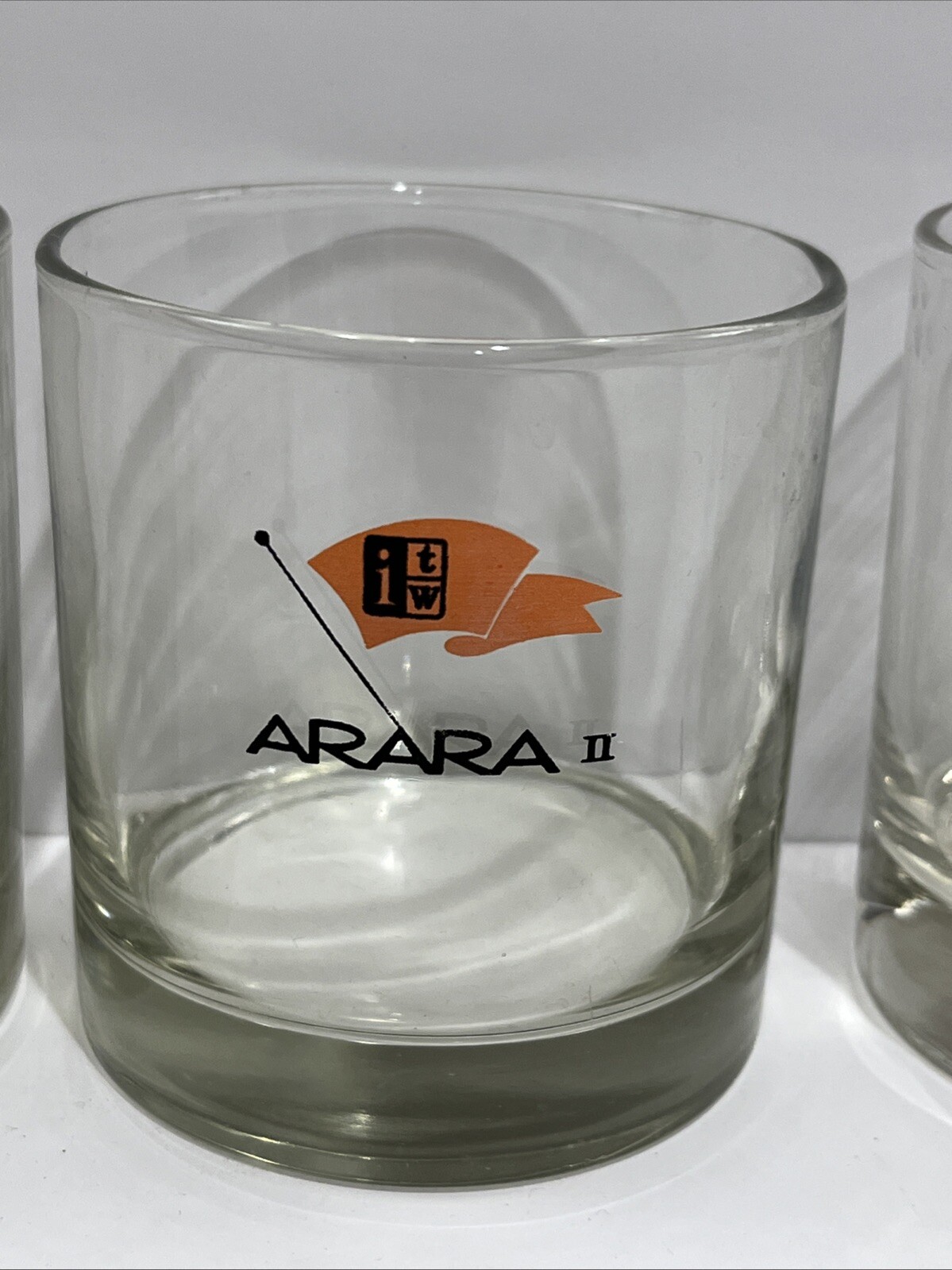 Rare Arara II Set Of 3 Rocks Drink Glasses Super Yacht. Boating, Dive Boat