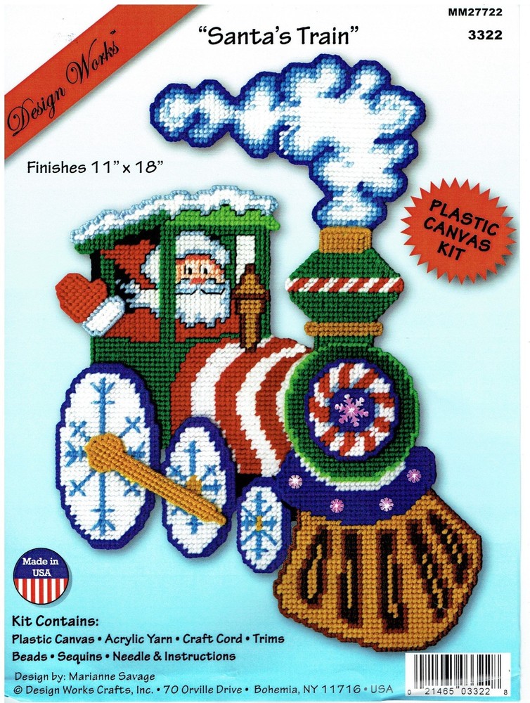 SANTA'S TRAIN  WALL HANGING   plastic canvas  PATTERN (#TF0563)